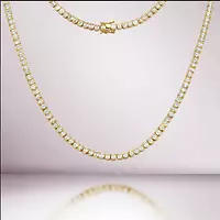 emerald shaped bezel set diamond tennis necklace for rent