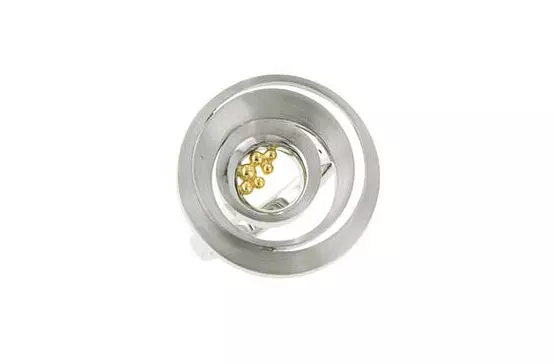 Silver and gold cocktail designer ring for rent