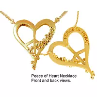 Peace of Heart Necklace- Small- 18K Gold with Overflowing Diamonds-Jane Gordon Jewelry