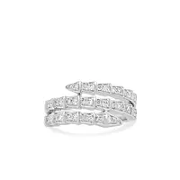 triple wrap diamond serpentine ring with diamonds in white gold