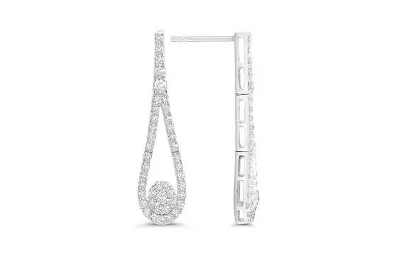 rent luxury diamond drop earrings in white gold