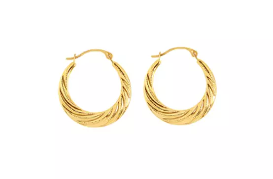 rent ribbed gold hoops