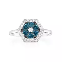 Rent blue and white diamonds cocktail ring