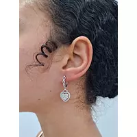 Heart shaped diamond drop earrings