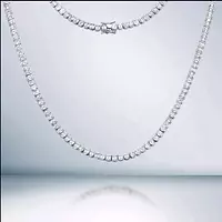 rent diamond emerald shaped tennis necklace in white gold