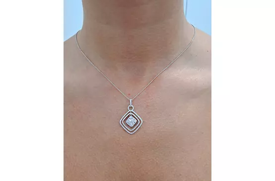 DIamond necklace on a model for rent
