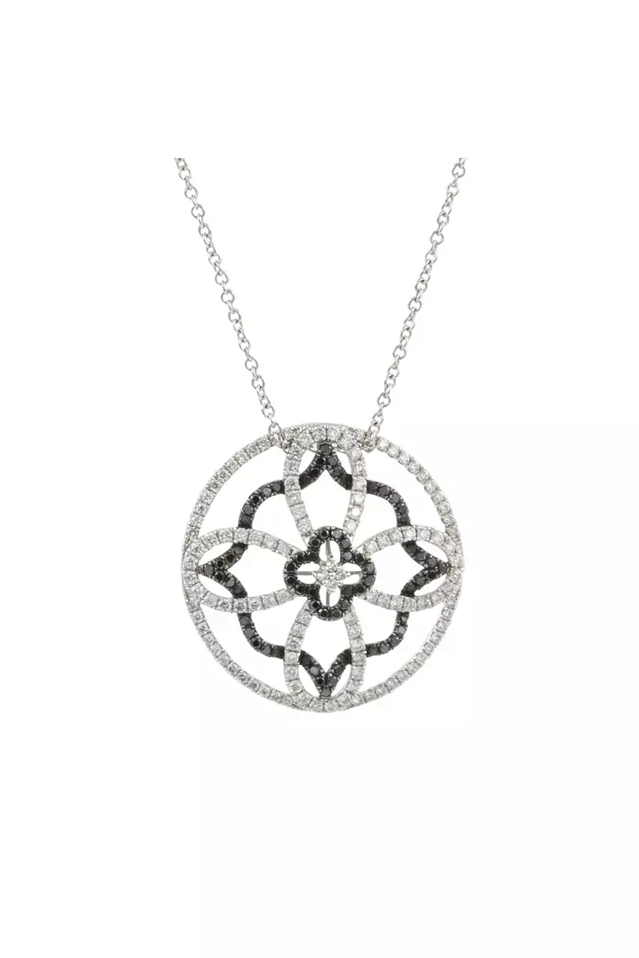 black and white diamond pendant on rent for women