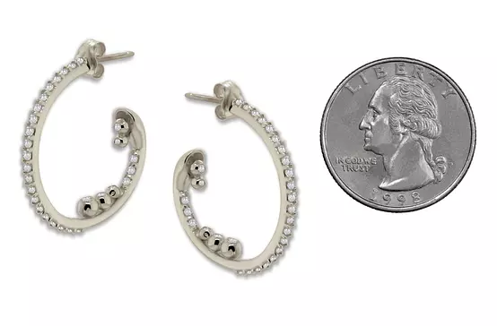 sterling silver diamond hoop earrings for women