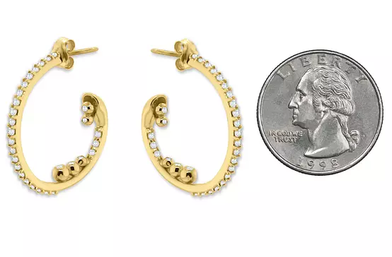 Abundance Hoop Diamond Earrings-18K Gold-Jane Gordon Jewelry