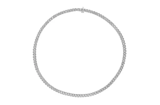 Rent Emerald Shaped Bezel Eco Diamonds Tennis Necklace