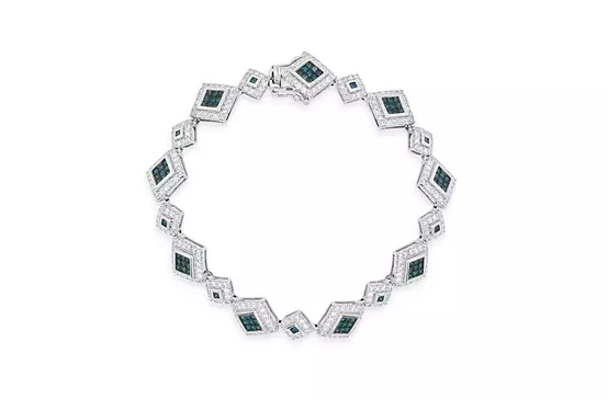 Blue and White Diamonds Bracelet for rent for bridal event