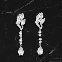 Floral Drops Diamond Earrings 