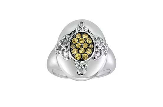 yellow sapphire cocktail ring on rent for women