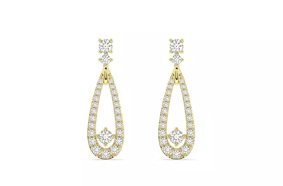 Rent Teardrop Shape Eco Diamonds Drop Earrings