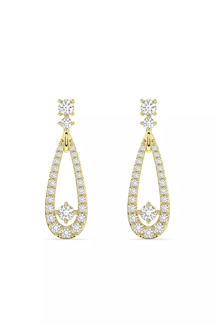 Rent Teardrop Shape Eco Diamonds Drop Earrings