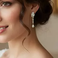 Floral Drops Diamond Earrings for rent