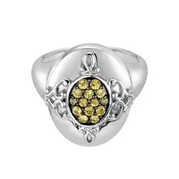 yellow sapphire cocktail ring on rent for women