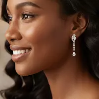 Floral Drops Diamond Earrings for wedding