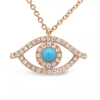 evil eye pendant with blue stone