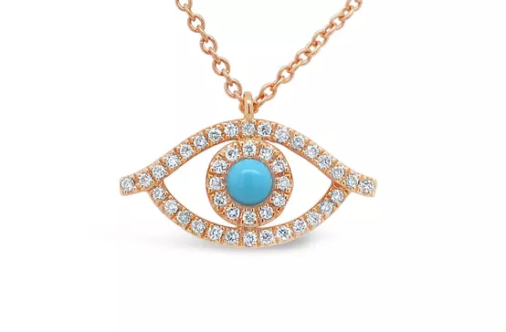evil eye pendant with blue stone