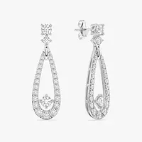  Rent Teardrop Shaped Pave Eco Diamonds Drop Earrings