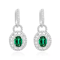 Emerald and Diamond Drop Earrings for rent