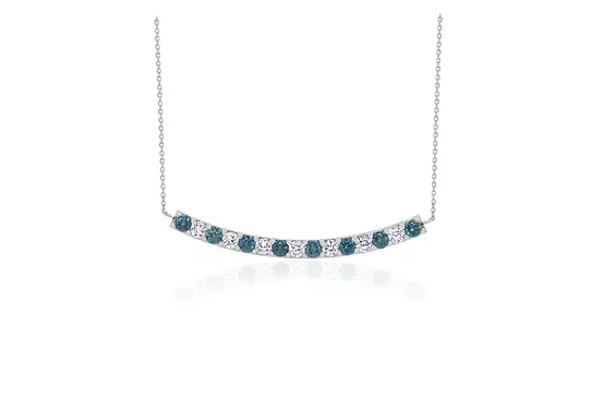 rent blue and white diamonds bar necklace for special occasion