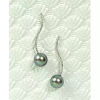 Tahitian pearl drop earrings withd aimonds for rent