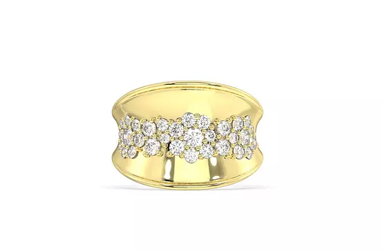 Rent Vivienne Concave Eco Diamonds Cocktail Ring