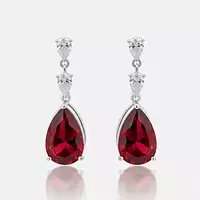 Rent Rubies and Diamonds Drop Earrings