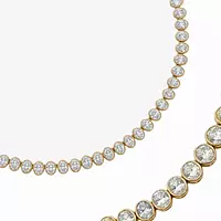 Borrow Oval Bezel Set Diamond Tennis Necklace rent