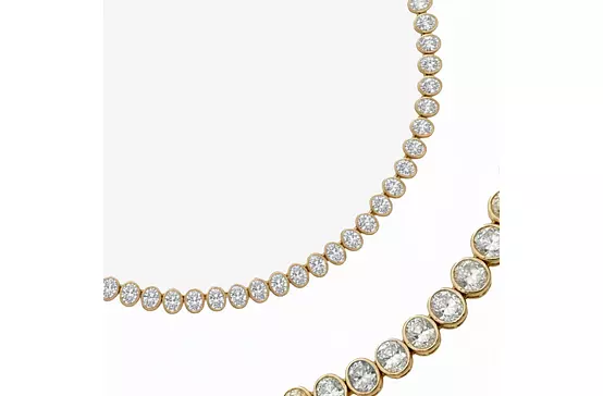 Borrow Oval Bezel Set Diamond Tennis Necklace rent
