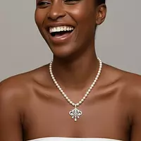  Rent Diamond Drop Pearl Necklace