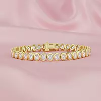 Rent Oval Shaped Bezel Set Eco Diamonds Tennis Bracelet Rent