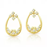 Rent Designer diamond earrings in yellow gold