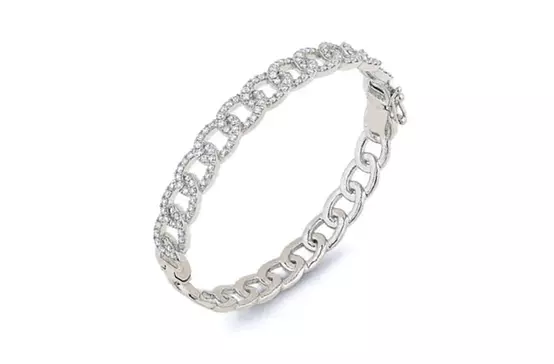 rent braided diamond white gold bracelet for wedding day