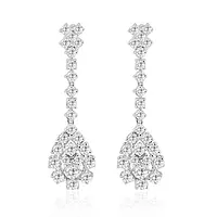 Pear Shaped Diamond Drop Earrings for rent