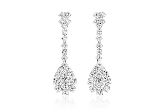 Pear Shaped Diamond Drop Earrings for rent