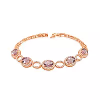 rent designer morganite and diamonds bracelet with diamonds in rose gold