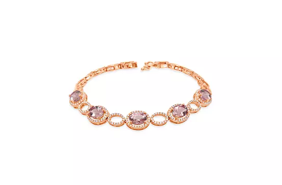 rent designer morganite and diamonds bracelet with diamonds in rose gold