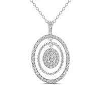 Circles with open space and pave diamonds pendant necklace for rent