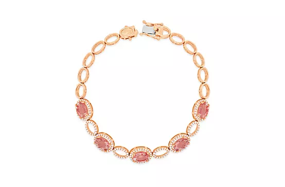 rent morganite and diamonds fashion bracelet in rose gold