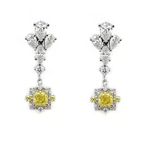 Vivienne Yellow Eco Diamonds and White Eco Diamonds Drop Earrings