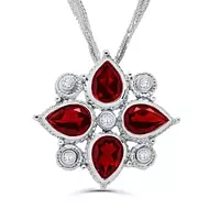 borrow garnet and diamond pendant for women online