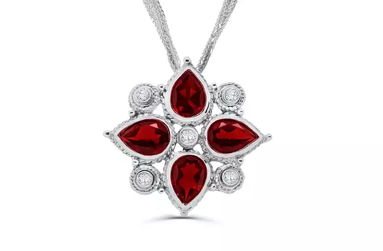 borrow garnet and diamond pendant for women online
