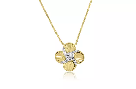 Rent gold and diamonds flower necklace 