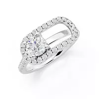 RENT paperclip diamond white gold cocktail ring