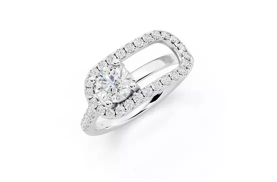 RENT paperclip diamond white gold cocktail ring
