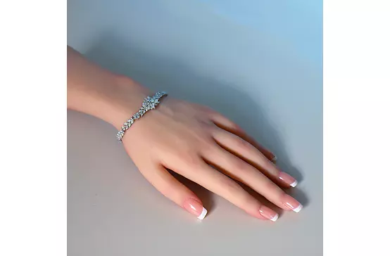 white gold and diamonds cluster bracelet for rent for weddings