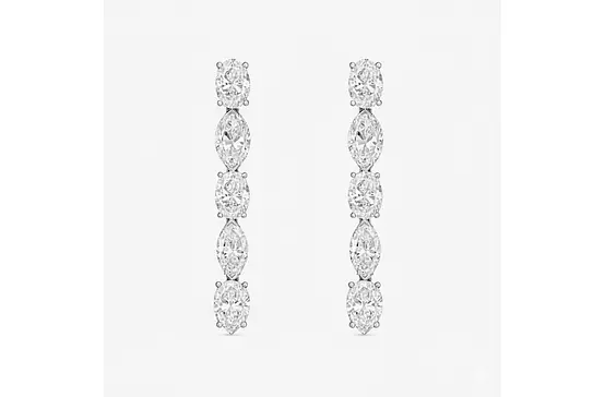 diamond drop earrings on a model for rent